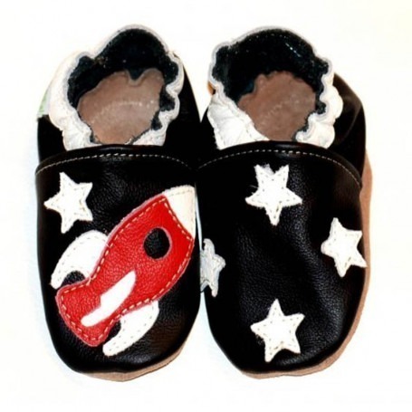 Chaussons cuir souple 4-8 ans Space