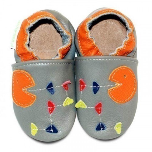 Chaussons cuir souple Pac Man Chaussons cuir souple Pac Man