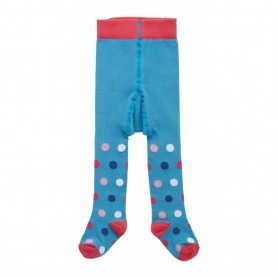 Collant Piccalilly coton bio Peacock Blue Polka