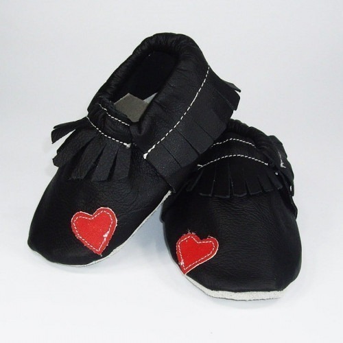 Chaussons cuir souple Moc noir Chaussons cuir souple Moc noir
