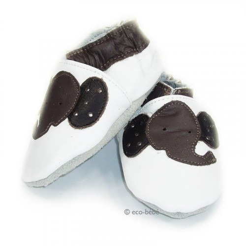 Chaussons cuir souple Eléphant marron Chaussons cuir souple Eléphant marron