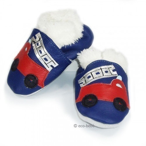Chaussons cuir souple Fourrés Pompier Chaussons cuir souple Fourrés Pompier