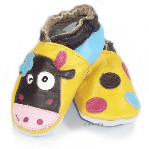 Chaussons cuir souple Vache Marguerite Chaussons cuir souple Vache Marguerite