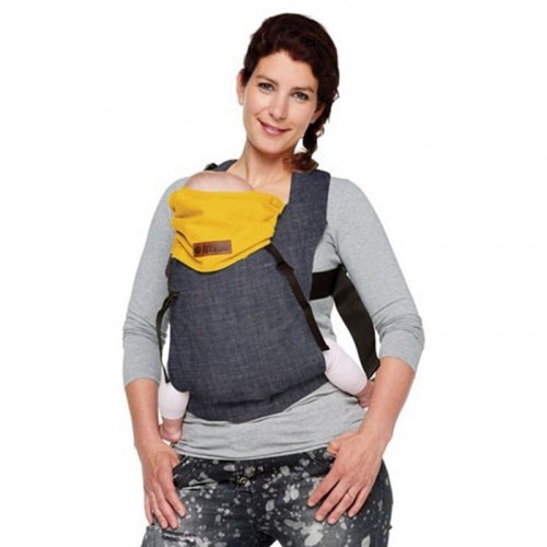Porte bébé Click carrier By Kay reversible Jean/Jaune Porte bébé Click carrier By Kay reversible Jean/Jaune