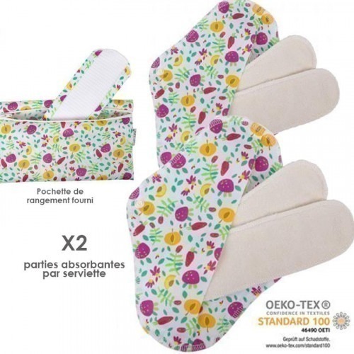 Lot de 2 protections lavables Bio Popolini Lot de 2 protections lavables Bio Popolini