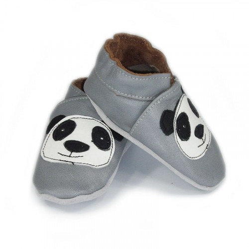 Chausson cuir souple Tete de Panda Chausson cuir souple Tete de Panda
