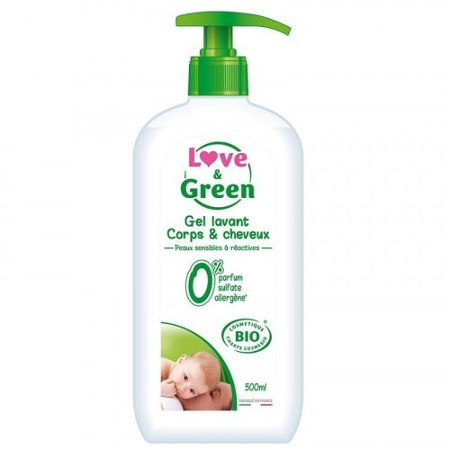 Gel corps et cheveux love & green 500ml Gel corps et cheveux love & green 500ml