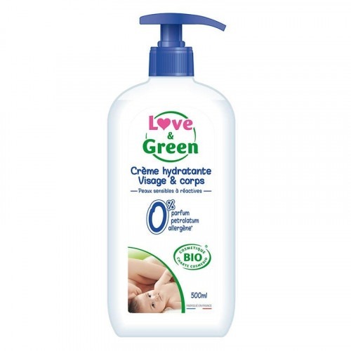 Crème hydratante Bio visage et corps love and green 500ml Crème hydratante Bio visage et corps love and green 500ml