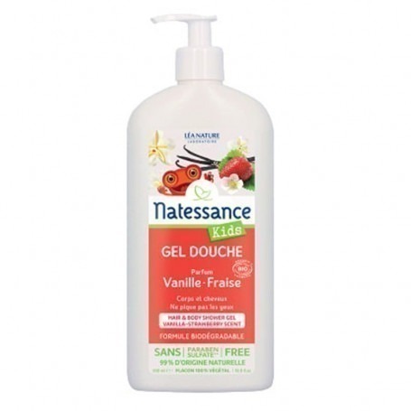 Gel Douche et Cheveux Natessance Vanille Fraise