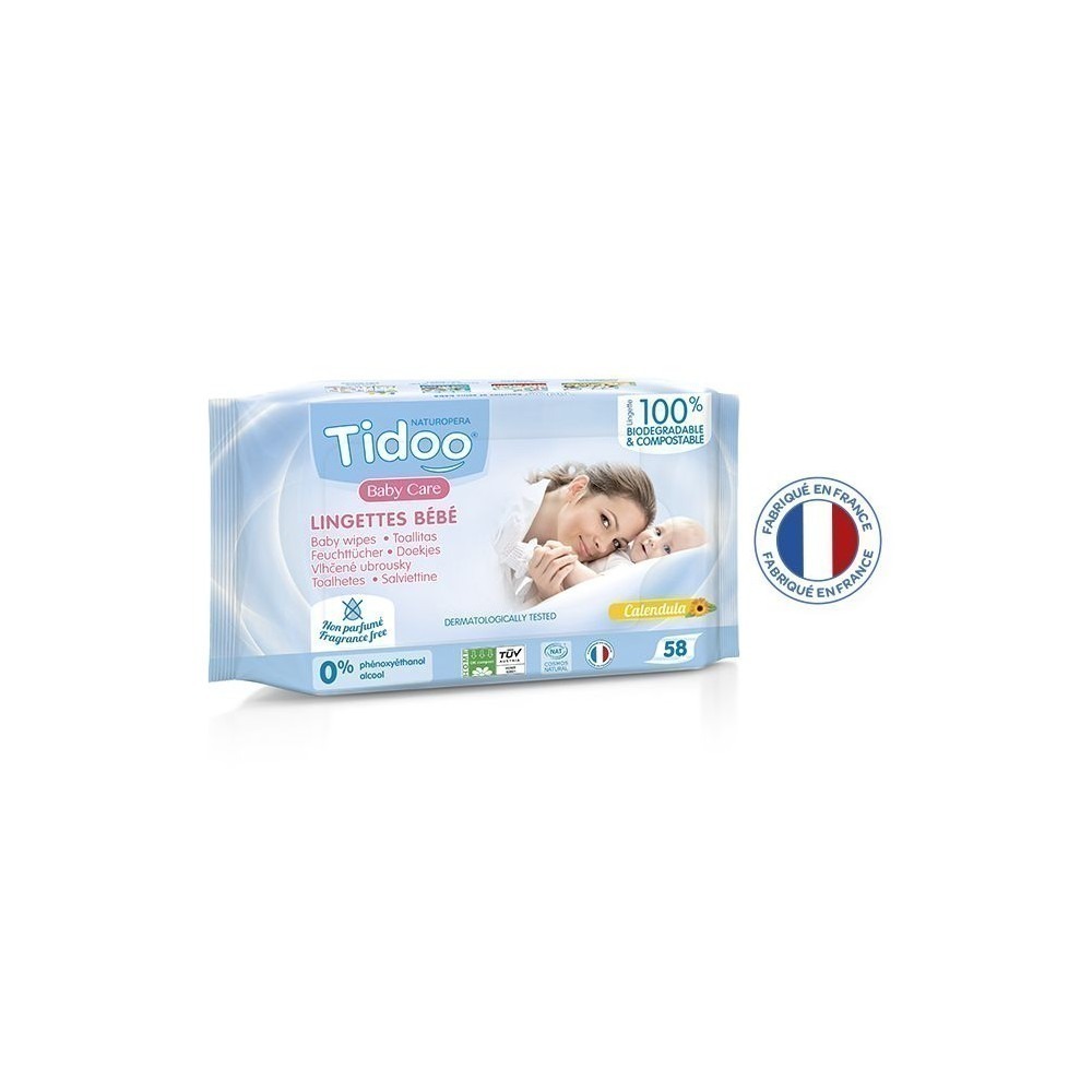 Lingettes nettoyantes apaisantes sans parfum bébé