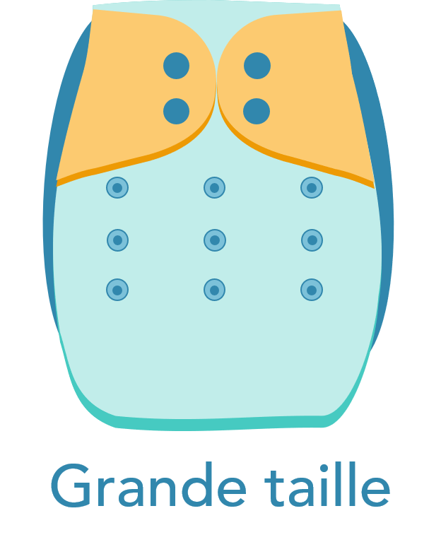 Format grande taille pour la Couche lavable à taille unique