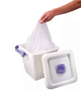 seau pour stocker les couches et inserts souillés avant lavage Seau de stockage avec filet de lavage pour changes et inserts absorbants lavables en tissu