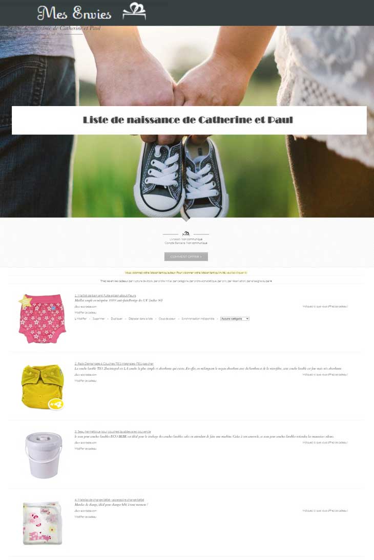 Liste de naissance